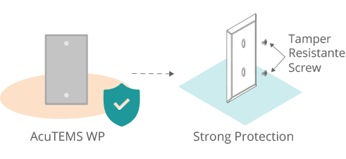 Illustration of the Tamper-Proof Designfeature of the AcuTEMS WP Temperature Sensor.