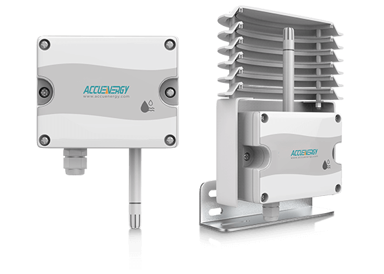 Front-right angled view of the AcuHUM OA/OAW outdoor air relative humidity and temperature sensor.