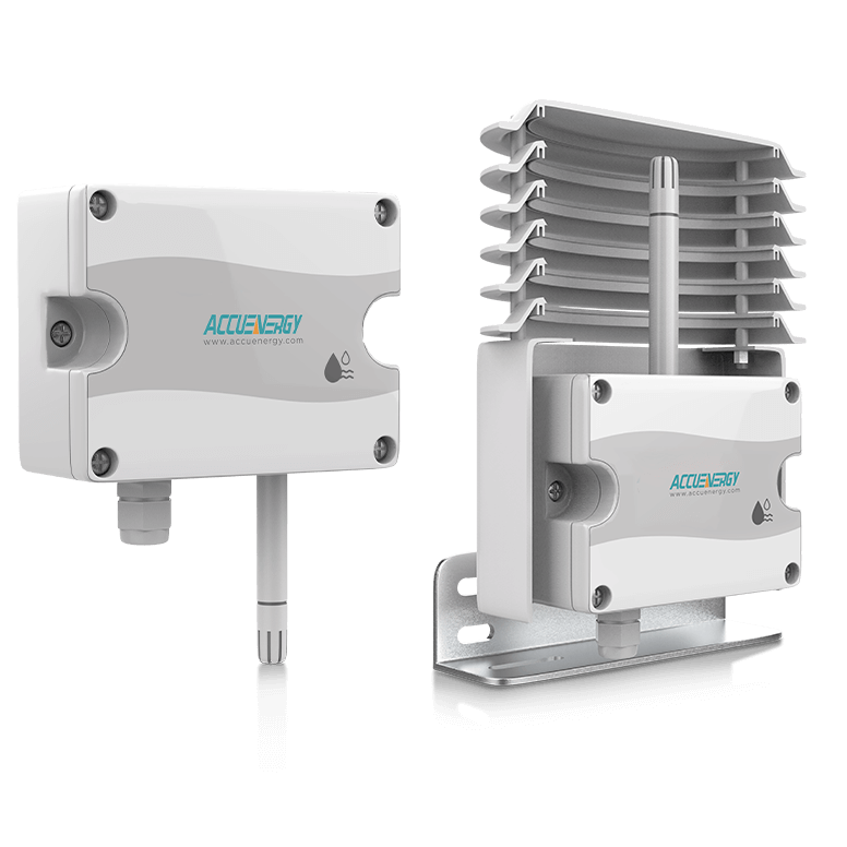 Front-right angled view of the AcuHUM OA/OAW outdoor air humidity and temperature sensor.