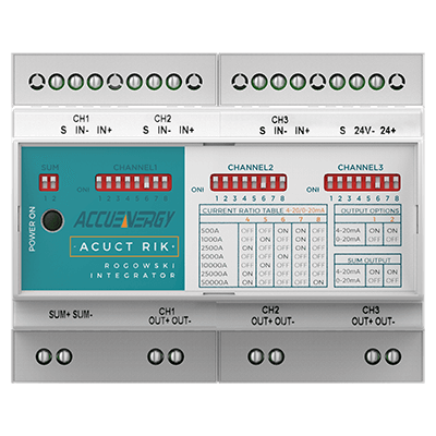 Rogowski coil integrator - RIK mA three phase